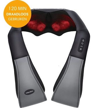 LifeProducts Lifeproducts Oplaadbaar Shiatsu Massagekussen - Draadloos Verwarmd Nek en Rug massageapparaat