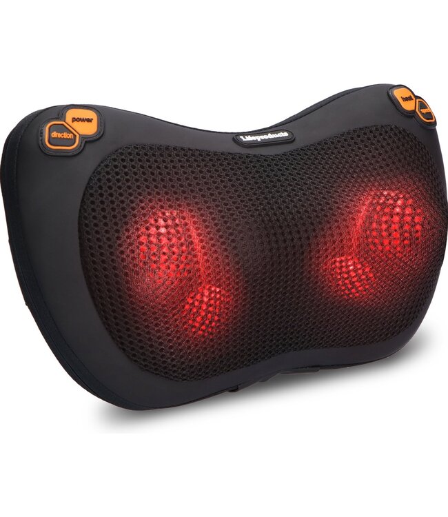 Lifeproducts -  Elektrisch Shiatsu Massagekussen met Warmtefunctie - Infrarood - Zwart