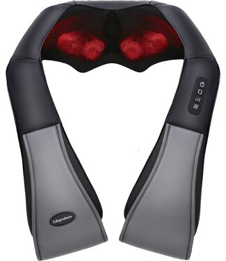 LifeProducts Lifeproducts Shiatsu Massageapparaat - Nekmassageapparaat - Rugmassageapparaat - met Warmtefunctie - Zwart