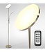 Auronic Auronic Vloerlamp - Staande Lamp Industrieel - 181cm - LED - Dimbaar en Kantelbaar - met Afstandsbediening - Geschikt voor Woonkamer - Zilver