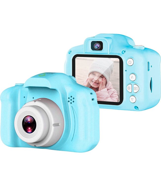 AyeKids Kindercamera 2 in 1 - Voor & Achter Camera  - Incl. 32GB SD - Fototoestel voor Kinderen - Blauw
