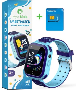 AyeKids AyeKids SmartWatch Kinderen - GPS - 4G Netwerk - Incl Simkaart - GPS Horloge Kind - Blauw