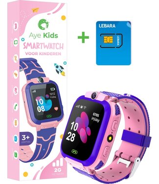 AyeKids AyeKids Kinder Smartwatch - Siliconen band - Batterijduur 24 uur - Roze - 22,5 x 40 x 16 mm