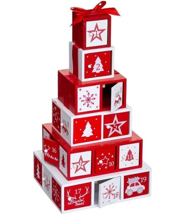 Fééric Lights and Christmas® - Chrismas Adventskalender in Piramidevorm -  24 Geschenkdozen
