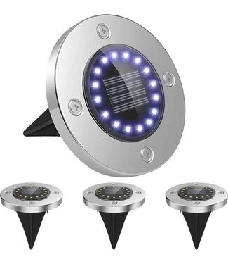 Parya Garden Solar Grondspot Tuin Verlichting - 10 LED - 4 Stuks - Zonne Energie - Gevelverlichting - Grondspots Voor Buiten - Prikspot - Tuinverlichting Op Zonneenergie - Waterdicht