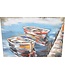 Noach Wandbord - 94x64 cm - Metaalschilderij - 2 boten - 3D art Schilderij Metaal