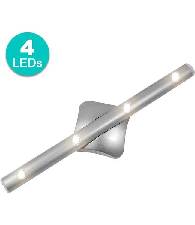 Stanglamp 22 cm met 4 leds en plakhouder zonder bedrading Eaxus