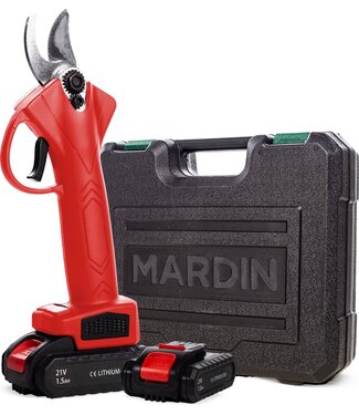 Mardin Mardin - Elektrische Snoeischaar - Inclusief Koffer - 2 Accu's - Rood