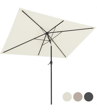 LifeGoods LifeGoods Parasol - 270x180cm - 30° Kantelbaar - Waterdicht - met Hoes - Crème