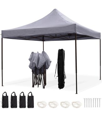 LifeGoods LifeGoods Partytent - 3x3 m - Easy Up - Donkergrijs