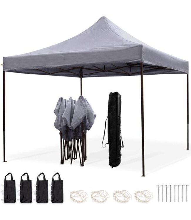 LifeGoods LifeGoods Partytent - 3x3 m - Easy Up - Donkergrijs