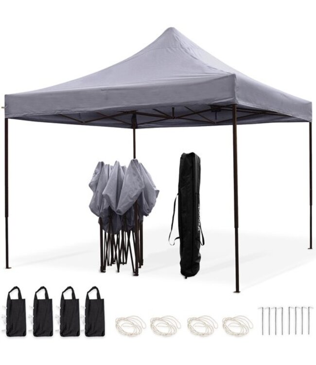 LifeGoods Partytent - 3x3 m - Easy Up - Donkergrijs