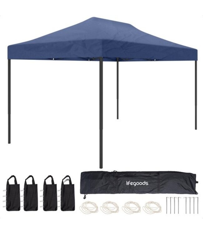LifeGoods Partytent - 3x4.5m - Easy Up - Donkerblauw