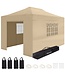 LifeGoods LifeGoods Partytent - 3x4.5m - Zijwanden - Easy Up - Beige