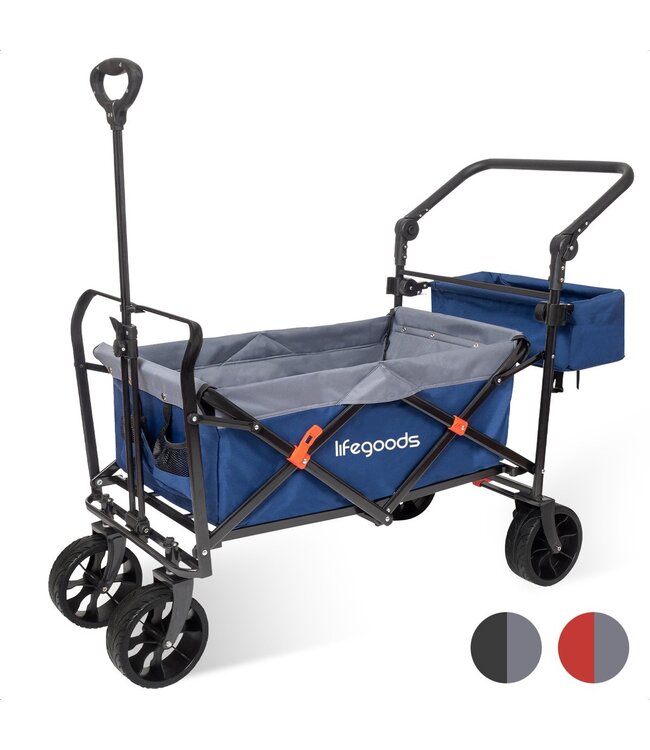 LifeGoods Bolderkar - Opvouwbaar - Tot 120KG - 103L  - 98x45cm - Blauw