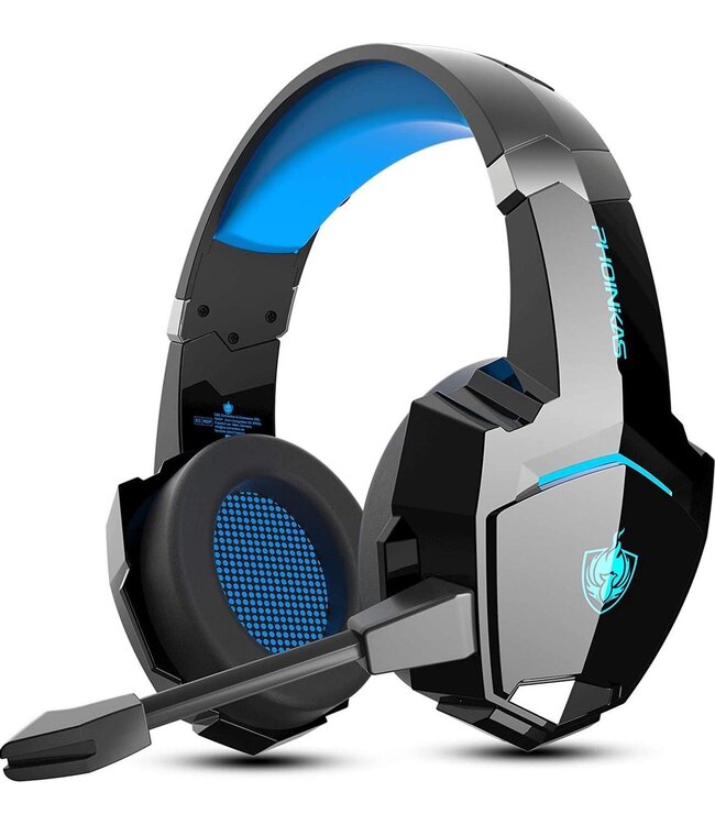 Phoinikas PHOINIKAS G9000 BT Bluetooth Laptop Gaming headset met microfoon Over-ear Koptelefoon -Zwart blauw