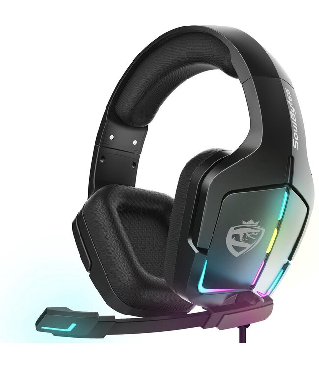 SoulBytes S12 RGB over-ear koptelefoons - gaming headset met stereo microfoon - Multi platform -Zwart