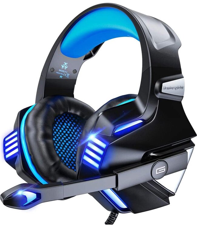 Hunterspider Gaming Headset - Zwart/Blauw - Geschikt voor PS4, Xbox One, Switch & Windows