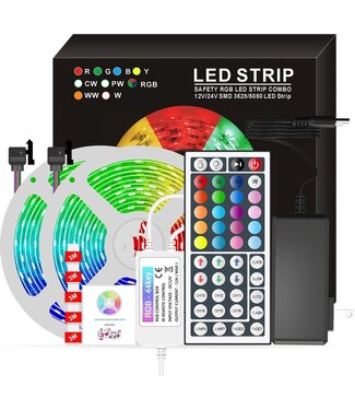 Fuegobird Fuegobird Brightness Ledstrip - 10 Meter - RGB 300LED Waterdicht type - grote lampkralen - hoge helderheid- IP65 - Color Ambiance - incl afstandbediening