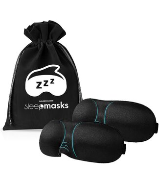 MM Brands MM Brands 2 Stuks Luxe Slaapmasker - 3D Ergonomisch - 100% Verduisterend - Oog Masker - Nachtmasker