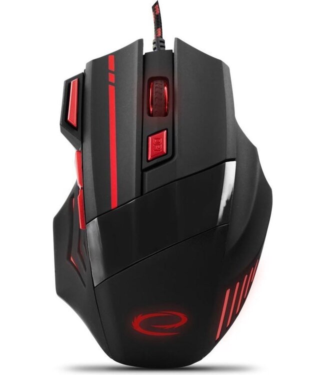 Optische USB Game Muis 7D Wolf met LED - max DPI 2400 - Rood