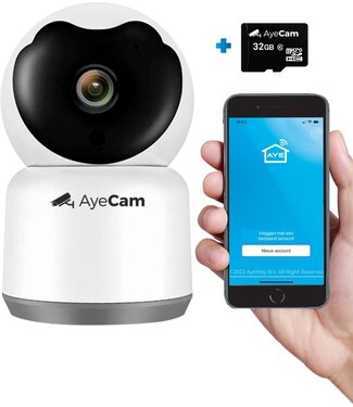 AyeCam AyeCam Huisdiercamera - Met App - Incl. 32GB SD - WiFi - Beweeg & Geluidsdetectie - Beveiligingscamera