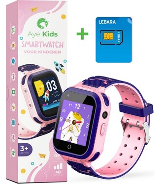 AyeKids AyeKids SmartWatch Kinderen - GPS - 4G Netwerk - Incl Simkaart - GPS Horloge Kind - Roze