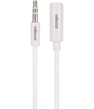 Velleman Velleman Kabel 3.5 Mm 3P Stereo Mannelijk Naar 3.5 Mm 3P Stereo Vrouwelijk - Wit - 1 M