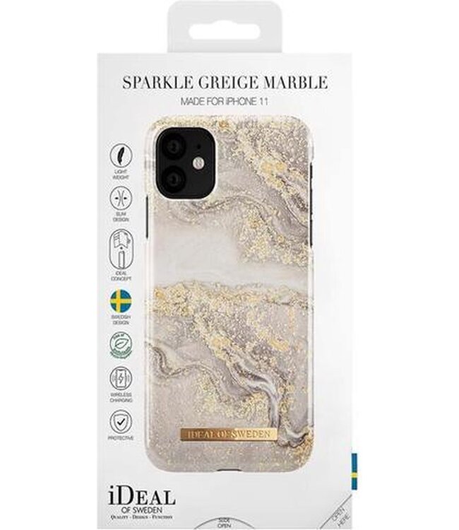 iDeal of Sweden iPhone 11 Fashion Back Case Sparkle Greige Marble