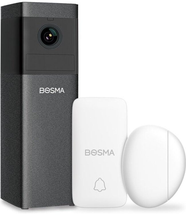 Bosma - X1-2DS - WiFi - Beveiligingsset voor binnen - Met sensoren - 1080P Full HD - 156° kijkhoek - Wit