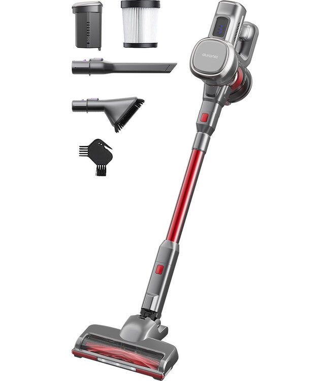 Auronic - Cordless Vacuum Cleaner 220W - Grey/Red