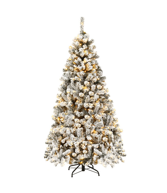 Coast 180 cm kerstboom met sneeuwpremium PVC -naalden met LED -lichten Kunstbaum Kerstmis