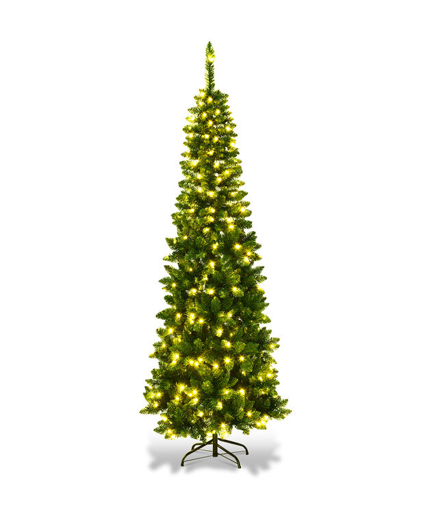 Coast 225 cm kerstboom hoogwaardige PVC naalden potloodvormige kerstboom groen