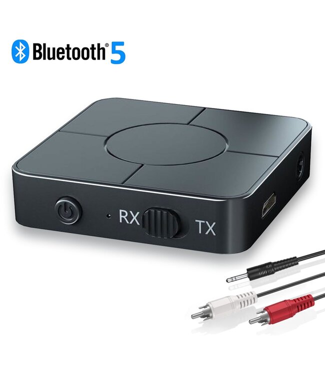 MM Brands Bluetooth Receiver en Transmitter - Versterker Auto - Muziek Ontvanger - Aux