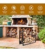 Coast Coast Robuust Firewood Shelf & Tool Set met annulering Wood Owner & Shovel 91x33x76cm zwart