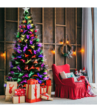Coast Coast Christmas Tree LED 150/180/210 cm kunstmatige kerstboom met glasvezel kleurwisselaar groen-210 cm
