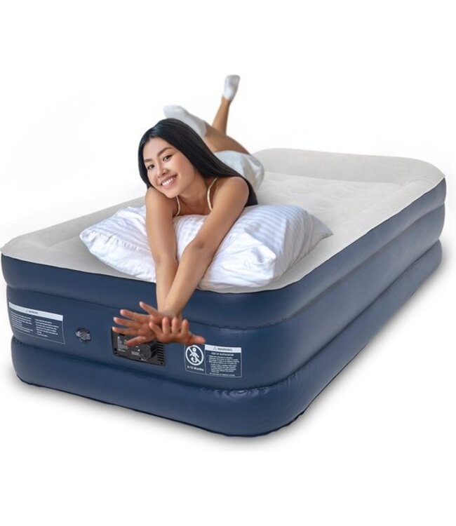 LifeGoods Luchtbed -airbed -Opblaasbaar bed - 1 Persoons - Incl Pomp