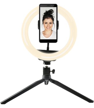 Denver Denver RLS801 Ring Light met Statief - 8 inch Tiktok Lamp met Telefoonhouder - Ringlamp 19cm Hoog