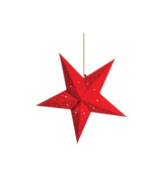 Paperstar Paperstar LED Hangende Kerstster met Verlichting - Rood 45 cm - Kerstversiering