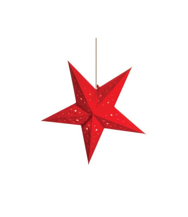 Paperstar LED Hangende Kerstster met Verlichting - Rood 45 cm - Kerstversiering