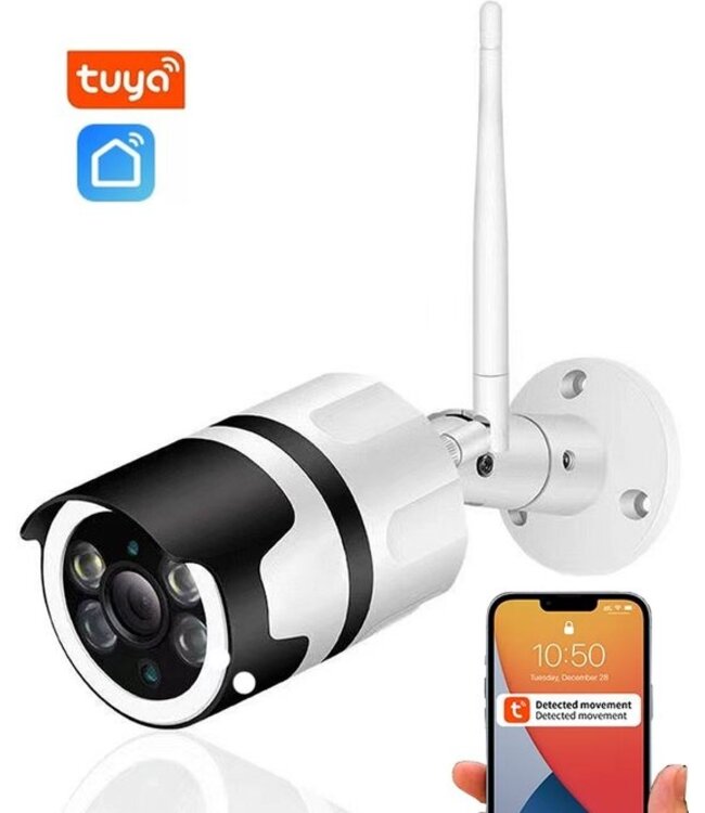 Denver Denver Beveiligingscamera FULL HD met (Tuya) App - 2MP Wifi Camera voor Buiten met Infrarood LEDs - Bewegingsdetectie - IOC232