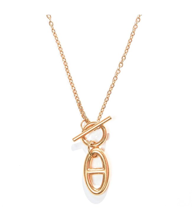 Laura Ferini Dames Ketting Legato Goud - Goudkleurige ketting met hangertje - 18K Geelgoud Verguld - Halsketting - Sieraad