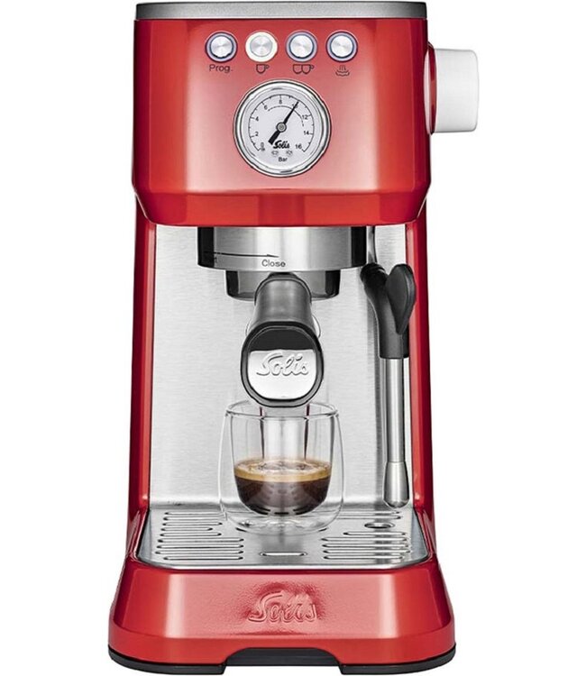 Solis Barista Perfetta Plus 1170 Espressomachine - Pistonmachine Koffiemachine met Bonen - Rood