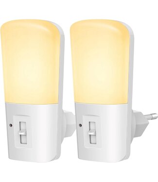 Qumax Qumax LED Nachtlampje Stopcontact 2 stuks - Dimbare Nachtlampjes met Sensor - Nachtlampje Babykamer - Nacht Lamp - Dag en Nacht Sensor - Kinderen & Baby - Wit