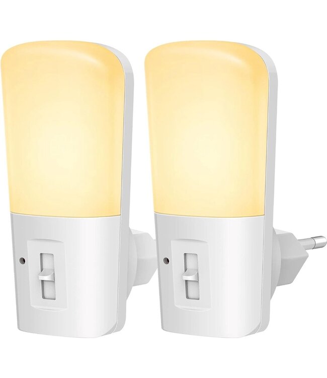 Qumax Qumax LED Nachtlampje Stopcontact 2 stuks - Dimbare Nachtlampjes met Sensor - Nachtlampje Babykamer - Nacht Lamp - Dag en Nacht Sensor - Kinderen & Baby - Wit