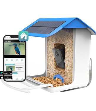 BOME BOME - Vogelvoederhuisje - Camera en Audio - AI Vogelherkenning - Vogelvoederhuisje hangend - Vogelvoer