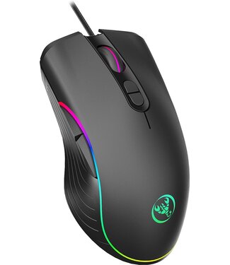 HxSJ HXSJ Optisch Gaming Muis - RGB Verlichting – Ergonomisch design- 8000 DPI - A867 - Zwart