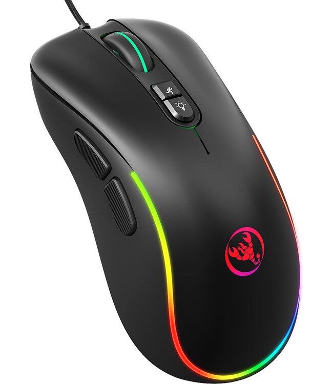 HxSJ HXSJ Optisch RGB Gaming Muis - 6400 DPI - J300 - Zwart