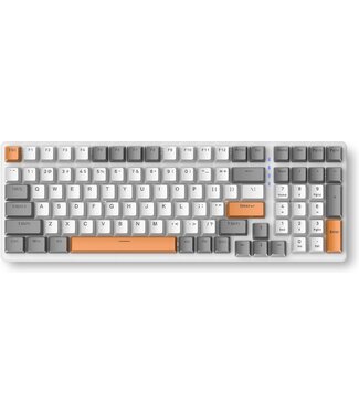 Fuegobird Fuegobird K3 Mechanisch Gaming Toetsenbord - 100keys - Rode Switch - QWERTY - Mechanical RGB Backlight Keyboard - Wit/Oranje