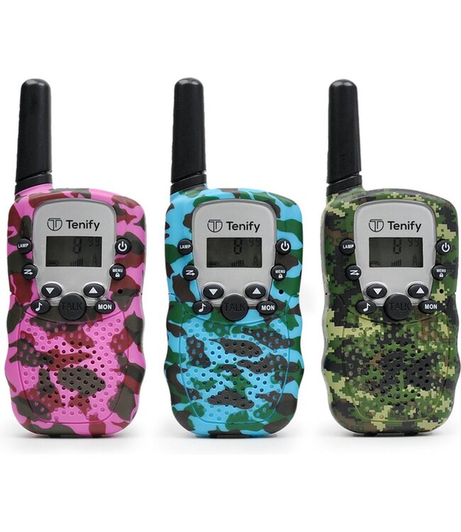 Tenify Walkie Talkie voor Kinderen en Volwassenen - 3 Stuks - 3KM Bereik - Portofoon - Spionage - Speelgoed